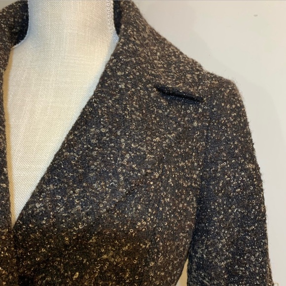 Lafayette 148 New York Tweed blazer in dark brown.Size 2 - Picture 7 of 8